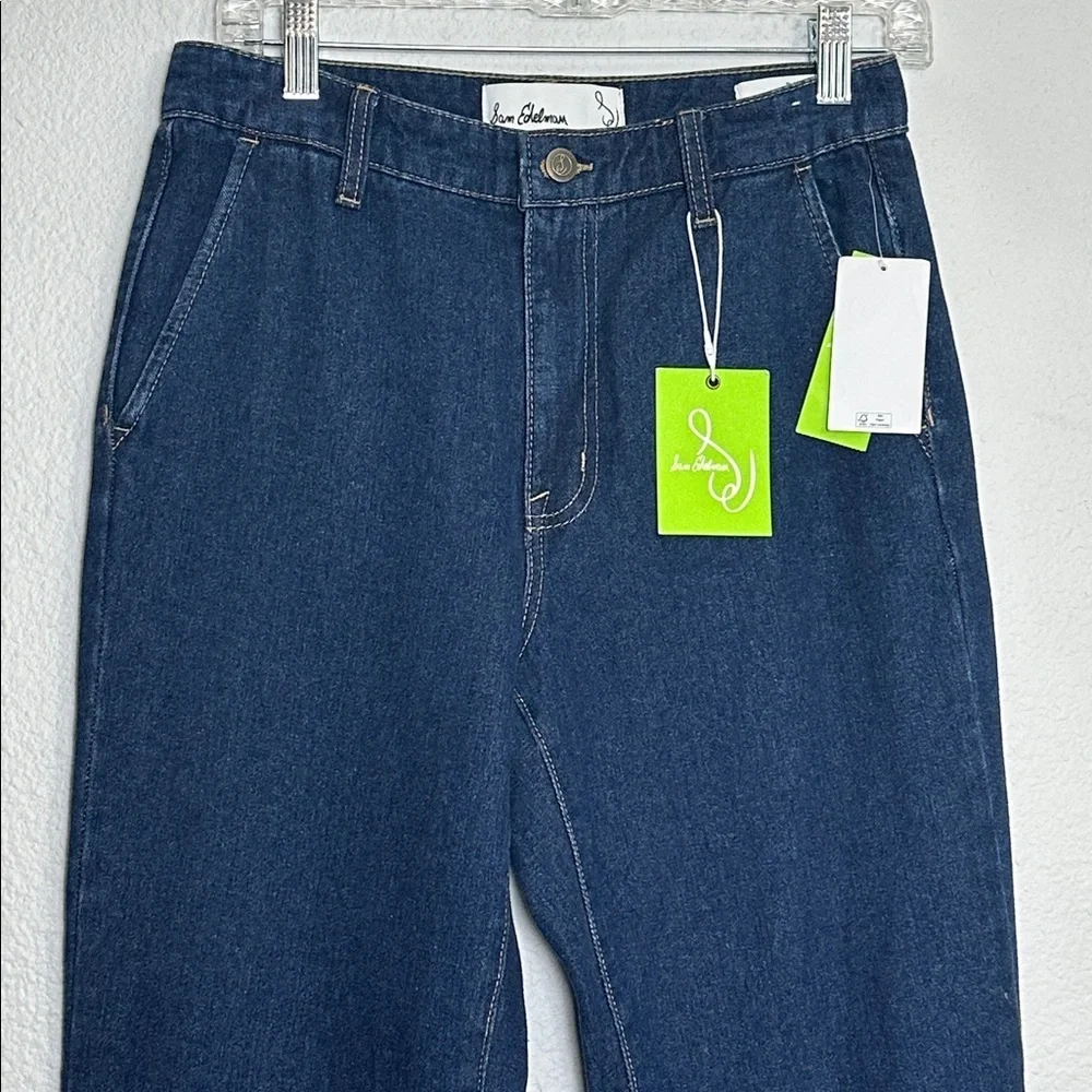 Sam Edelman Bay Flare Trouser Jeans Women’s 27 High Rise Wide‎ Leg NWT Dark Wash